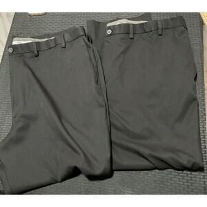 Lot of 2 Haggar Cool 18 Pro Dress Pants Mens 48x30 Black Classic Fit Flat Front